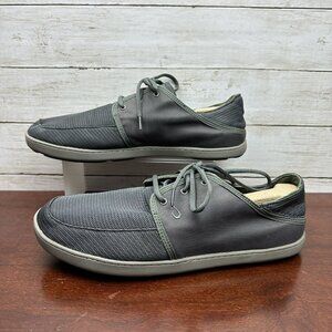 OluKai Men's Nohea Lace Mesh Boat Shoes Casual Beach Travel Size 13 46 Gray EUC